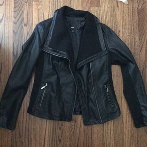 Black faux leather jacket SMALL